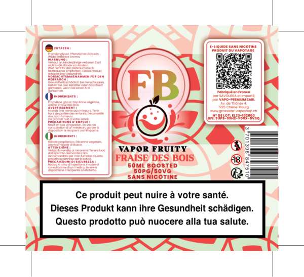 VAPOR FRUITY FRAISE DES BOIS 50ML