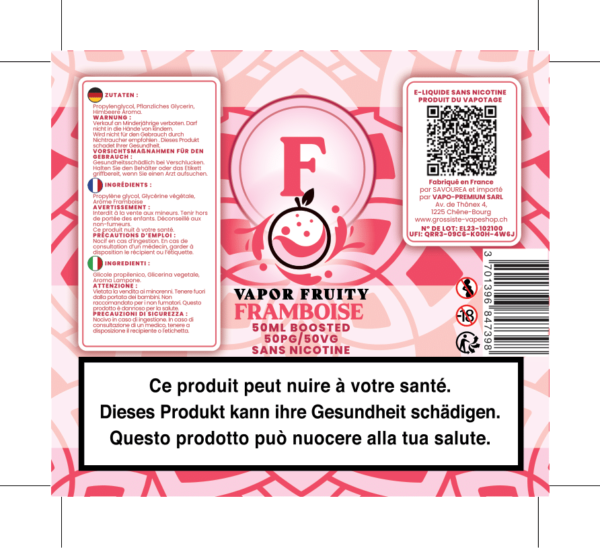 VAPOR FRUITY FRAMBOISE 50ML