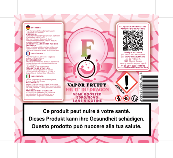 VAPOR FRUITY FRUIT DU DRAGON 50ML