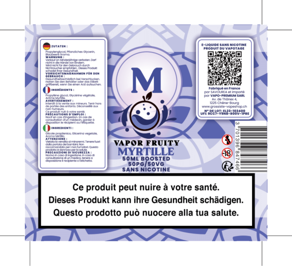 VAPOR FRUITY MYRTILLE 50ML
