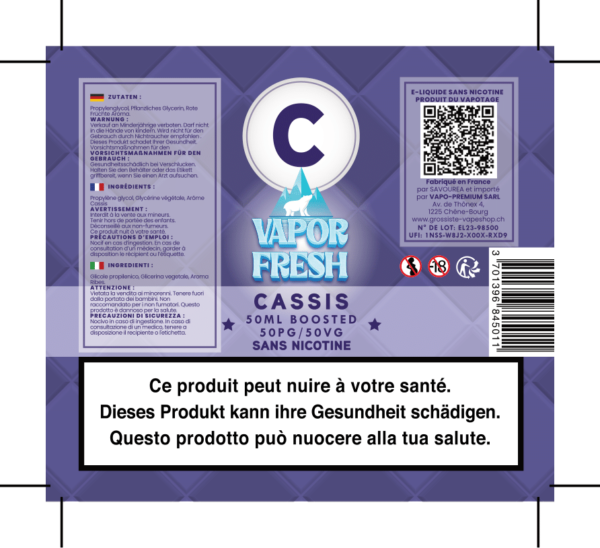 VAPOR FRESH CASSIS 50ML