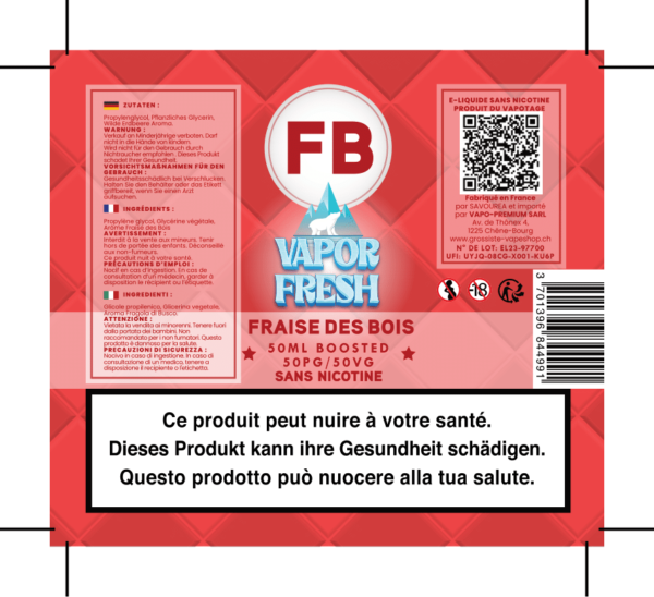VAPOR FRESH FRAISE DES BOIS 50ML