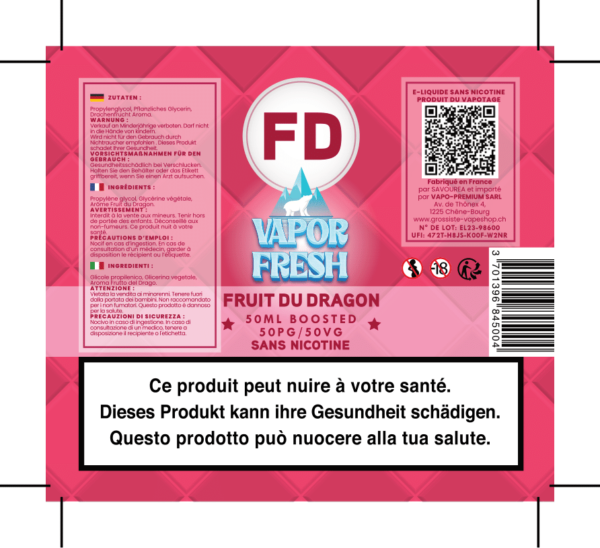 VAPOR FRESH FRUIT DU DRAGON 50ML