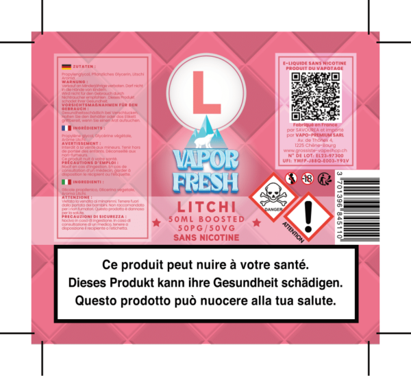 VAPOR FRESH LITCHI 50ML