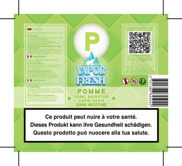VAPOR FRESH POMME 50ML