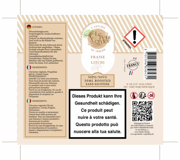 Le Petit Verger Fraise Litchi 50ml 0mg