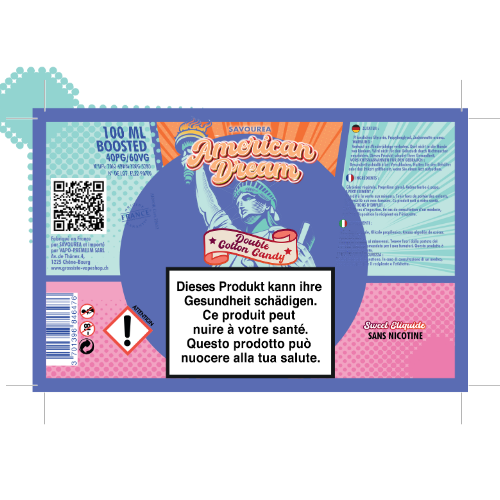 Savourea American Dream Double Cotton Candy 100ml 0mg 1