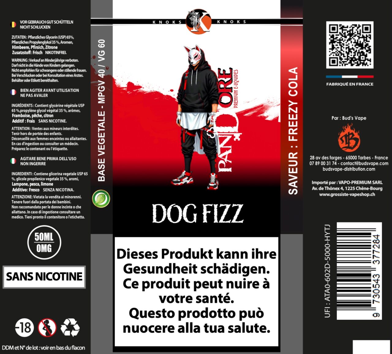 Knoks Pandore Dog Fizz 50ml 0mg 2