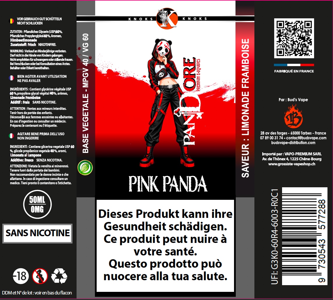 Knoks Pandore Pink Panda 50ml 0mg