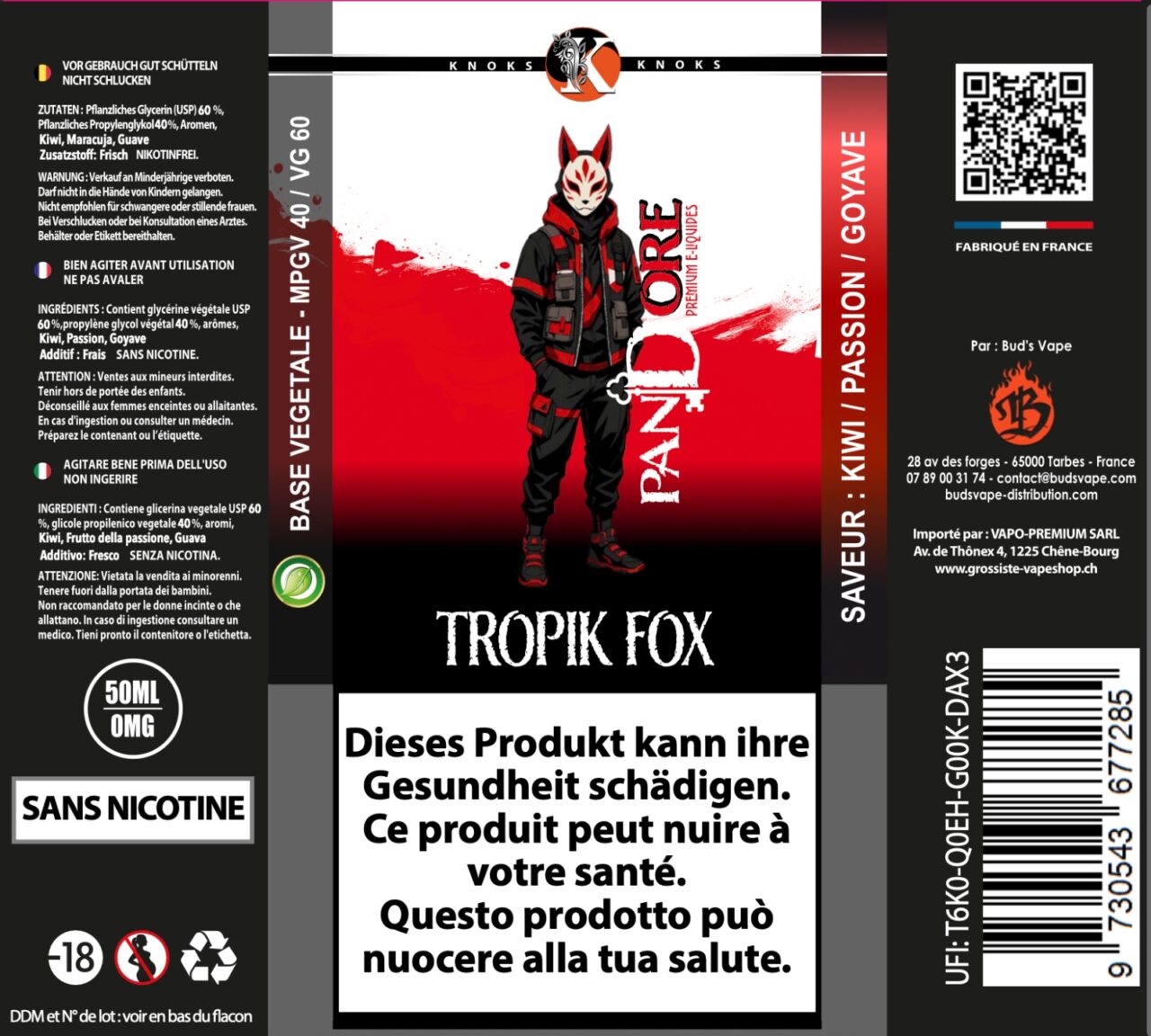 Knoks Pandore tropik fox 50ml 0mg 2